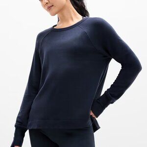 Women's Athleta Coaster Luxe Recover Sweatshirt Navy Small Super Soft